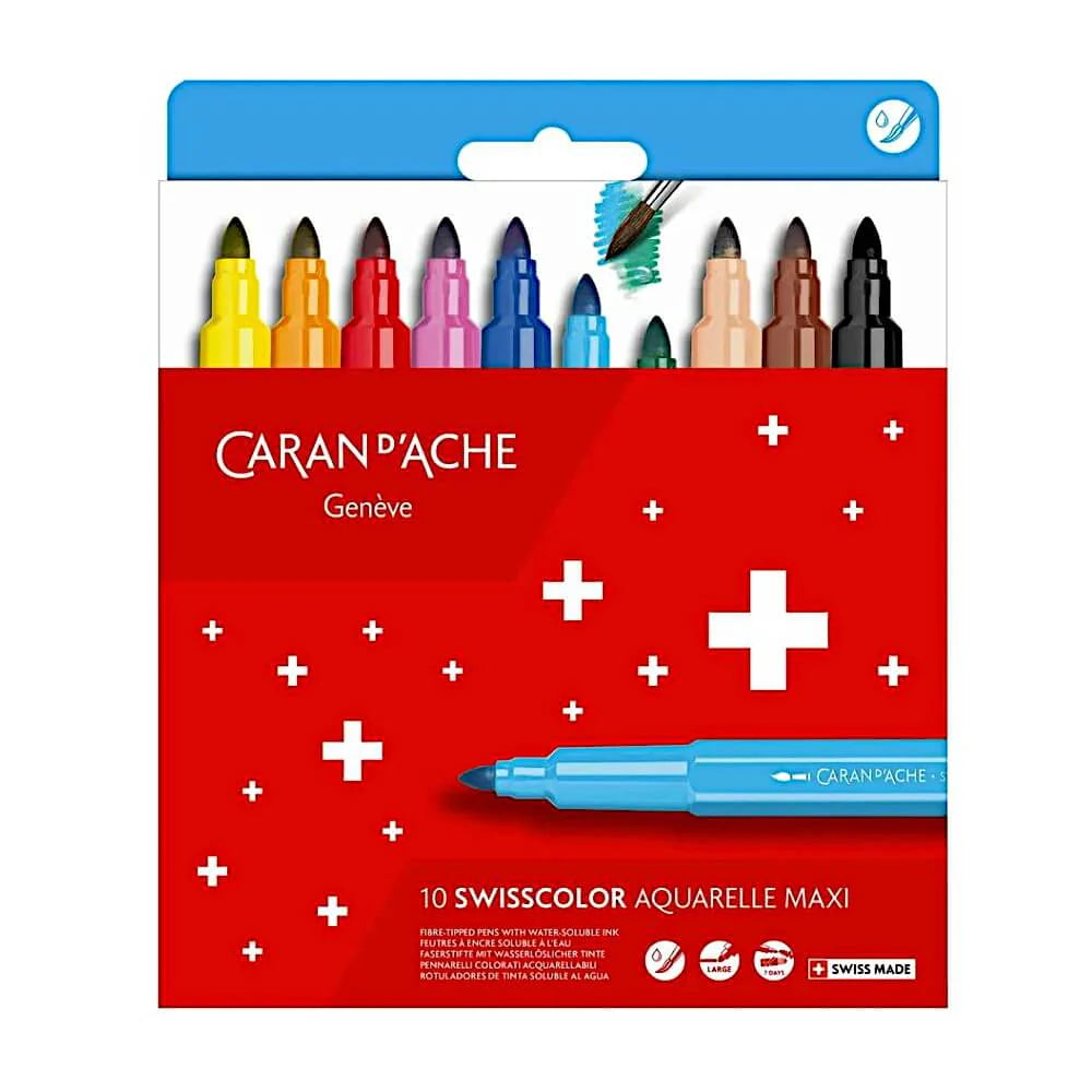 Swisscolor Aquarelle Maxi Fasermaler 10 Stück / Caran d'Ache