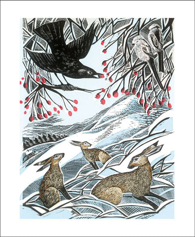 Weihnachtskarte „Hares in Conversation“ / Angela Harding