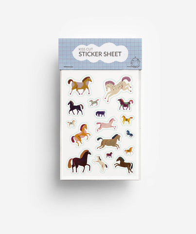 Stickerbogen Horses / Jungwiealt