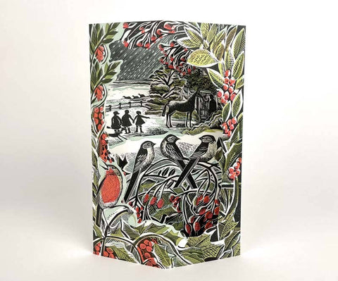 Weihnachskarte "Holly Hedge & Home " / Angela Harding