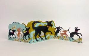 Concertina Karte "Puppy Parade" / Mark Hearld