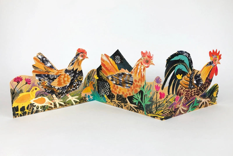 Concertina Karte "Chickens" / Mark Hearld