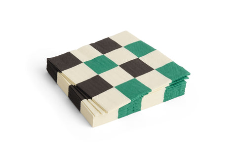 Serviette "Lunch Pattern Napkin" Check off-white, green, black / HAY