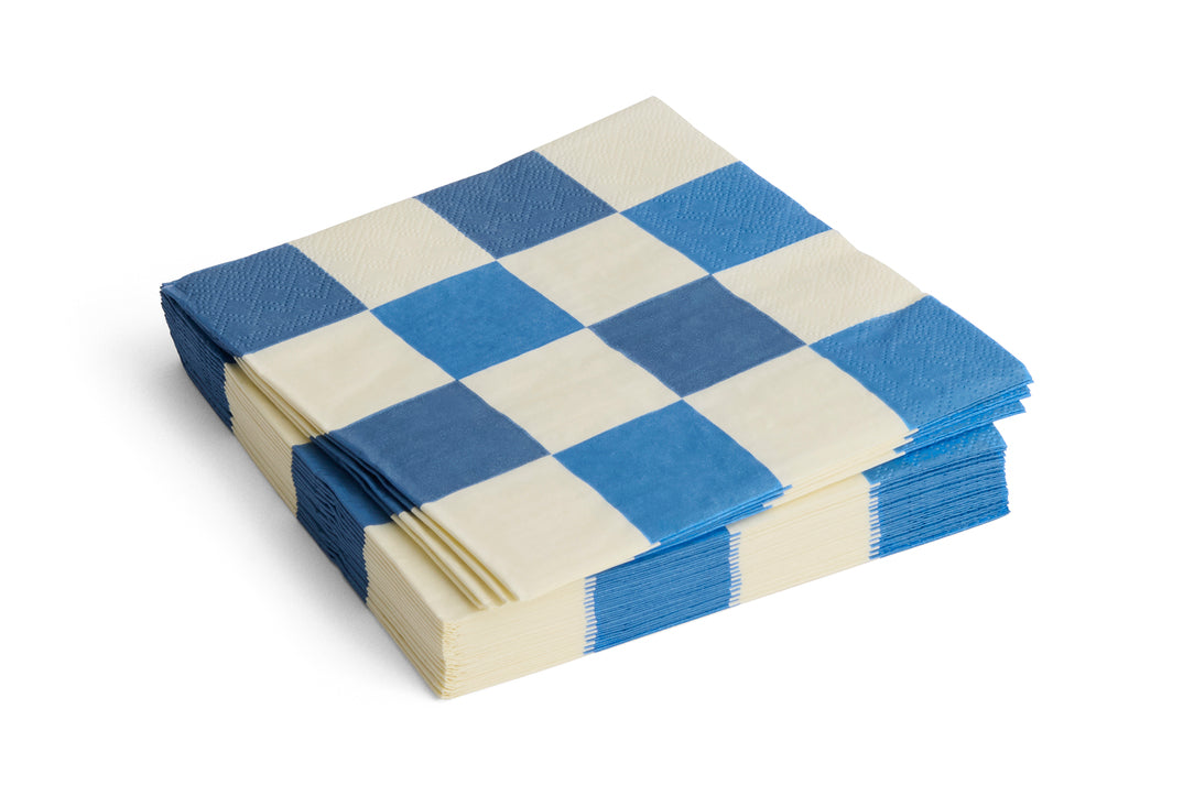 Serviette "Dinner Pattern Napkin" Check off-white, blues / HAY