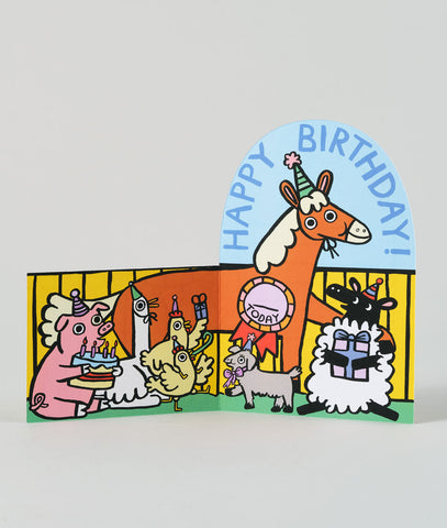 Fold-Out-Karte "Farmyard Birthday" / Wrap