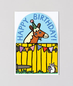 Fold-Out-Karte "Farmyard Birthday" / Wrap