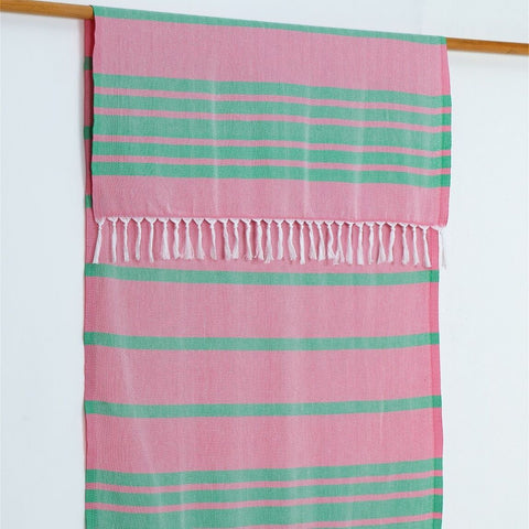 Hamamtuch "Milas" Candy Pink / Cotton & Olive