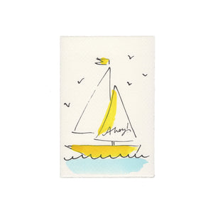 Klappkarte „Ahoy“ yellow  / Scribble & Daub