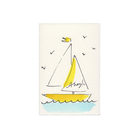 Klappkarte „Ahoy“ yellow  / Scribble & Daub