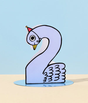 Glückwunschkarte "Swan 2nd Birthday" / Wrap