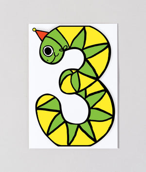 Glückwunschkarte "Snake 3rd Birthday" / Wrap