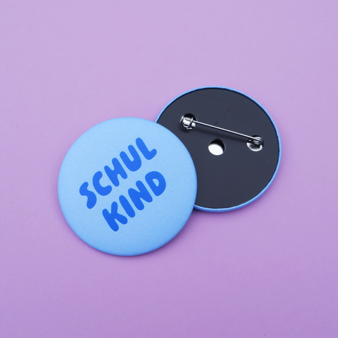 Button „Schulkind“ blau  / tinyday