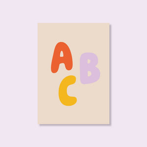 Postkarte "ABC" bunt/ tinyday