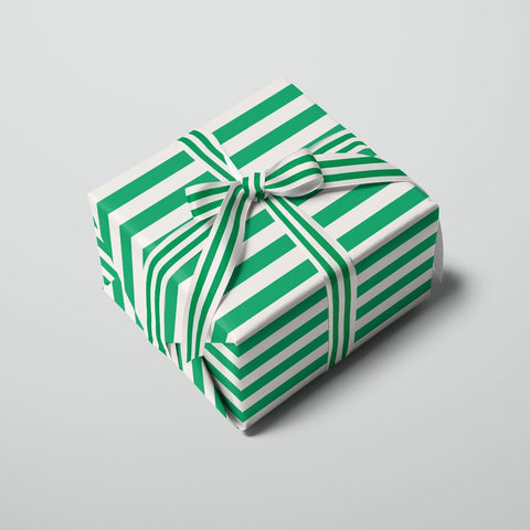 Geschenkpapier "Green Stripes" / Graphic Factory