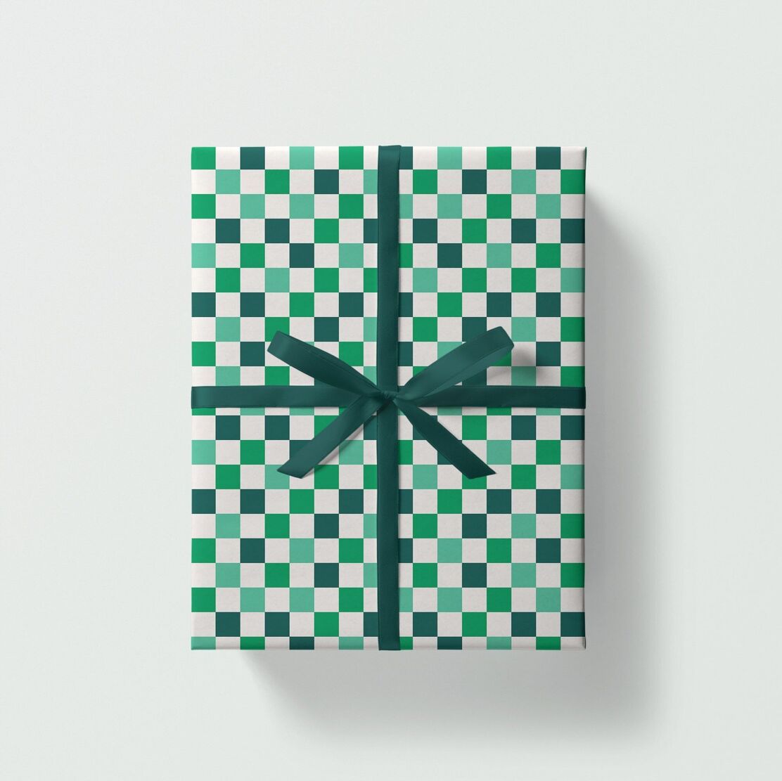 Geschenkpapier "Checkered" grün / Graphic Factory