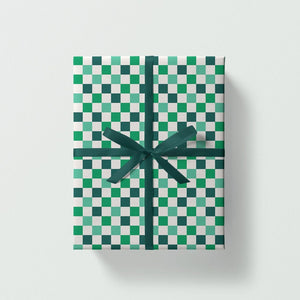 Geschenkpapier "Checkered" grün / Graphic Factory