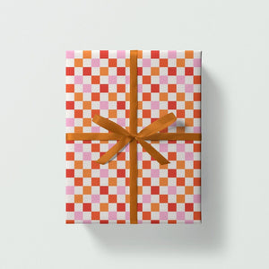 Geschenkpapier "Checkered" rosa / Graphic Factory