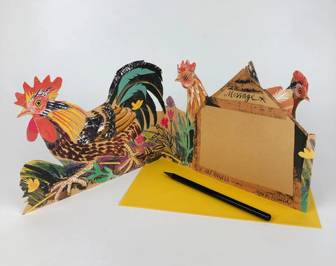 Concertina Karte "Chickens" / Mark Hearld