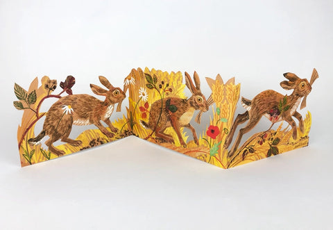 Concertina Karte "Hares" / Mark Hearld