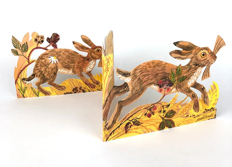 Concertina Karte "Hares" / Mark Hearld